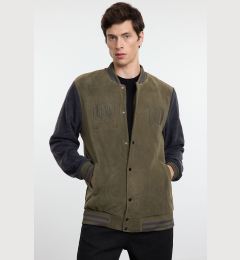 Снимка на Trendyol Khaki Slim Fit Color Block Detailed Fleece Winter Jacket Coat