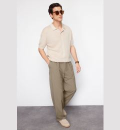 Снимка на Trendyol Khaki Wide Leg Fabric Baggy Trousers