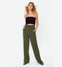 Снимка на Trendyol Khaki Wide Leg/Wide Elastic Waist Woven Trousers