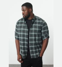 Снимка на Trendyol Large Size Green Winter Plaid Checkered Lumberjack Shirt