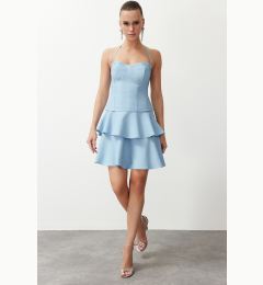 Снимка на Trendyol Light Blue A-Line Woven Short Elegant Evening Dress