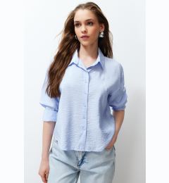 Снимка на Trendyol Light Blue Aerobin Fabric Regular Regular Fit Woven Shirt