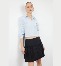 Снимка на Trendyol Light Blue Bow/Ribbon Detailed Regular Fit Woven Shirt