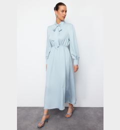 Снимка на Trendyol Light Blue Collar Tied Straight Woven Dress