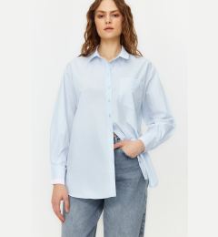 Снимка на Trendyol Light Blue Double Cuff Oversize/Wrap Woven Shirt