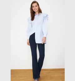 Снимка на Trendyol Light Blue Striped Cotton Woven Shirt