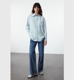 Снимка на Trendyol Light Blue Tencel Woven Shirt