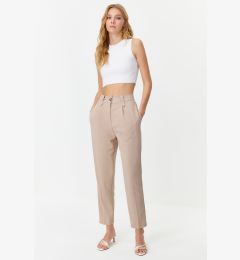 Снимка на Trendyol Light Brown Carrot High Waist Polyviscon Woven Trousers