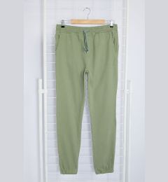 Снимка на Trendyol Light Khaki Elastic Waist Tied Jogger Fit Gabardine Trousers