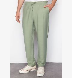 Снимка на Trendyol Light Khaki Tapered Elastic Waist Tied Linen Look Trousers