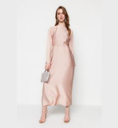 Снимка на Trendyol Light Pink Belted Satin Evening Dress