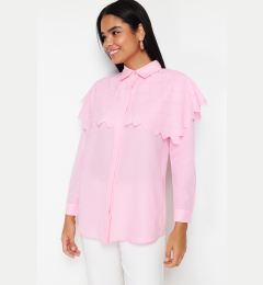 Снимка на Trendyol Light Pink Big Collar Cotton Woven Shirt