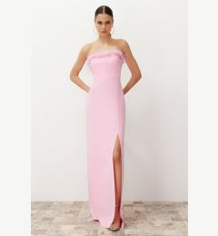 Снимка на Trendyol Light Pink, Fitted, Knitted Woven Evening Dress