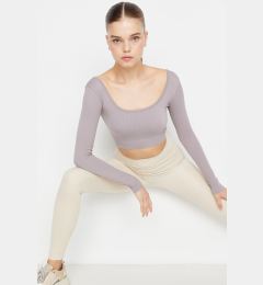 Снимка на Trendyol Light Purple Seamless Crop Extra Stretch Knitted Sports Top/Blouse