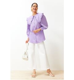 Снимка на Trendyol Lilac Baby Collar Cotton Woven Shirt