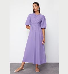 Снимка на Trendyol Lilac Balloon Sleeve Cotton Woven Dress