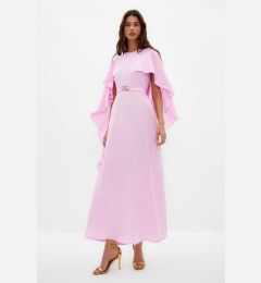 Снимка на Trendyol Lilac Belted Cape Detailed Elegant Woven Evening Dress