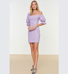 Снимка на Trendyol Lilac Fitted Evening Dress with Lined Poplins