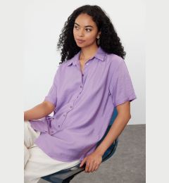 Снимка на Trendyol Lilac Pocket Oversize Wide Pattern Woven Shirt