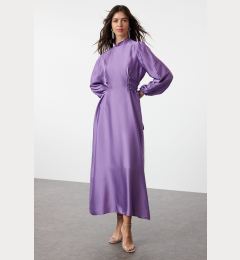 Снимка на Trendyol Lilac Waist Briti Satin Evening Dress