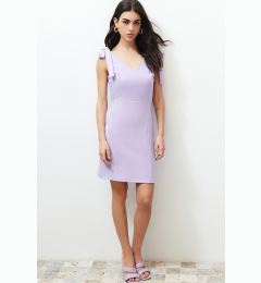 Снимка на Trendyol Lilac Wrap-around Tie Detail Mini Woven Dress