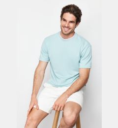 Снимка на Trendyol Limited Edition Basic Mint Relaxed/Comfortable Cut Knitwear Taped Textured Pique T-Shirt