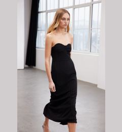 Снимка на Trendyol Limited Edition Black Wrap-around Strapless Midi Woven Dress