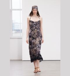 Снимка на Trendyol Limited Edition Brown Animal Print Chiffon Lined Maxi Woven Dress