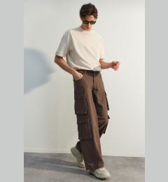 Снимка на Trendyol Limited Edition Brown Premium Pocket Baggy Cargo Pants