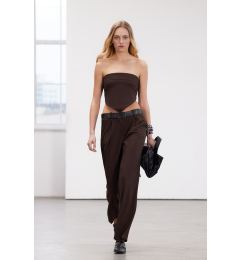 Снимка на Trendyol Limited Edition Brown Wide Leg Belted Woven Fabric Trousers