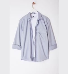 Снимка на Trendyol Limited Edition Grey Oversize Fit Pocket Detailed 100% Cotton Shirt