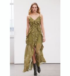 Снимка на Trendyol Limited Edition Khaki A-Line Flounce Woven Chic Evening Dress