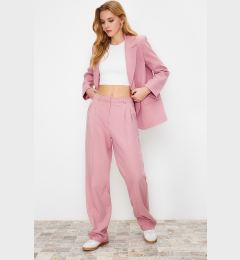 Снимка на Trendyol Limited Edition Light Pink Straight Cut Pleated Woven Fabric Trousers