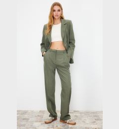 Снимка на Trendyol Limited Edition Mint Straight Pleated Woven Trousers