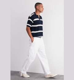 Снимка на Trendyol Limited Edition White Loose Fit Tie-Legged Cargo Pants