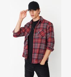 Снимка на Trendyol Men's Burgundy Regular Fit Lumberjack Plaid Shirt