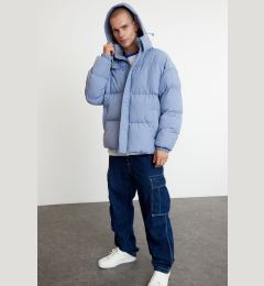 Снимка на Trendyol Men's Light Blue Oversize Fit Hooded Taslan Winter Puffer Jacket