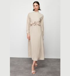 Снимка на Trendyol Mink Belted Rose Detailed Satin Woven Dress