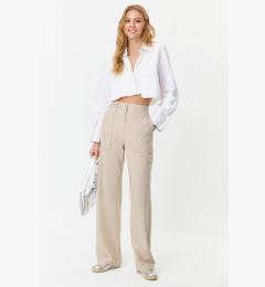 Снимка на Trendyol Mink Cargo Wide Leg Contrast Stitch Detail Woven Trousers