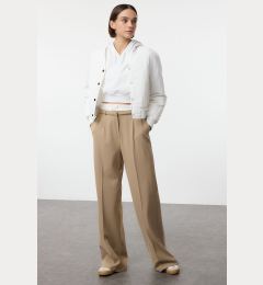 Снимка на Trendyol Mink Elastic Waist Detail Wide Leg Fabric Trousers