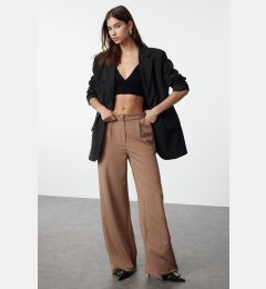 Снимка на Trendyol Mink Wide Leg Pleated Woven Fabric Trousers