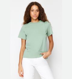 Снимка на Trendyol Mint 100% Cotton Crew Neck Ribbed Short Sleeve Regular Knitted T-Shirt