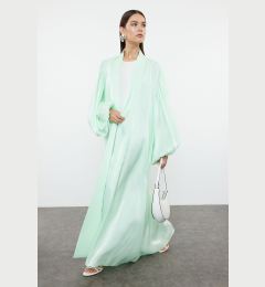 Снимка на Trendyol Mint Green Stylish Balloon Sleeve Woven Cap & Abaya & Abaya & Evening Dress