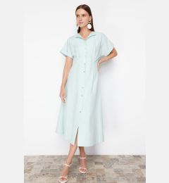 Снимка на Trendyol Mint Waist Opening Midi Woven Shirt Dress