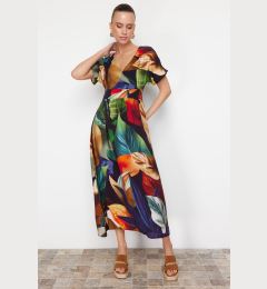 Снимка на Trendyol Multi Color Floral Print A-line Viscose Midi Woven Dress