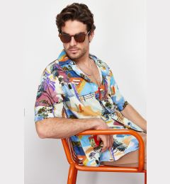 Снимка на Trendyol Multi Color Oversize Fit 100% Viscose Printed Short Sleeve Flowy Summer Shirt