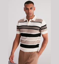 Снимка на Trendyol Multi Color Regular Fit Striped Knitwear Polo Neck T-Shirt