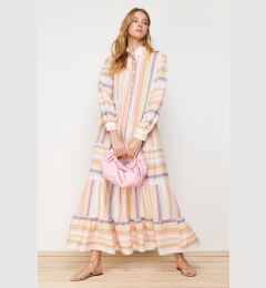 Снимка на Trendyol Multi Color Striped Skirt Ruffled Linen Look Woven Dress