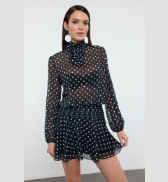 Снимка на Trendyol Multicolor A-Cut Polka Dot Chiffon Woven Dress