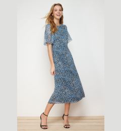 Снимка на Trendyol Multicolor Animal Print A-line Angel Sleeve Lined Chiffon Midi Woven Dress